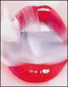Gif animé bouche fumée